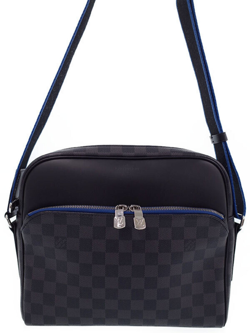 Louis Vuitton Damier Dayton Shoulder Bag Canvas Leather Graphite Black